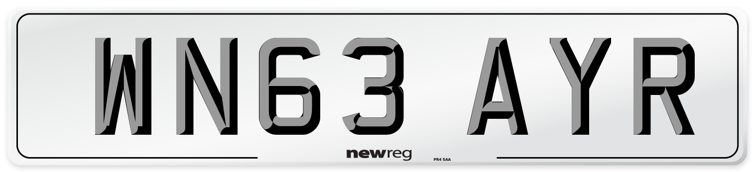 WN63 AYR Number Plate from New Reg